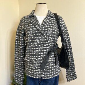 100% Lambswool Tie Wrap Top, Size Small, Garnet Hill